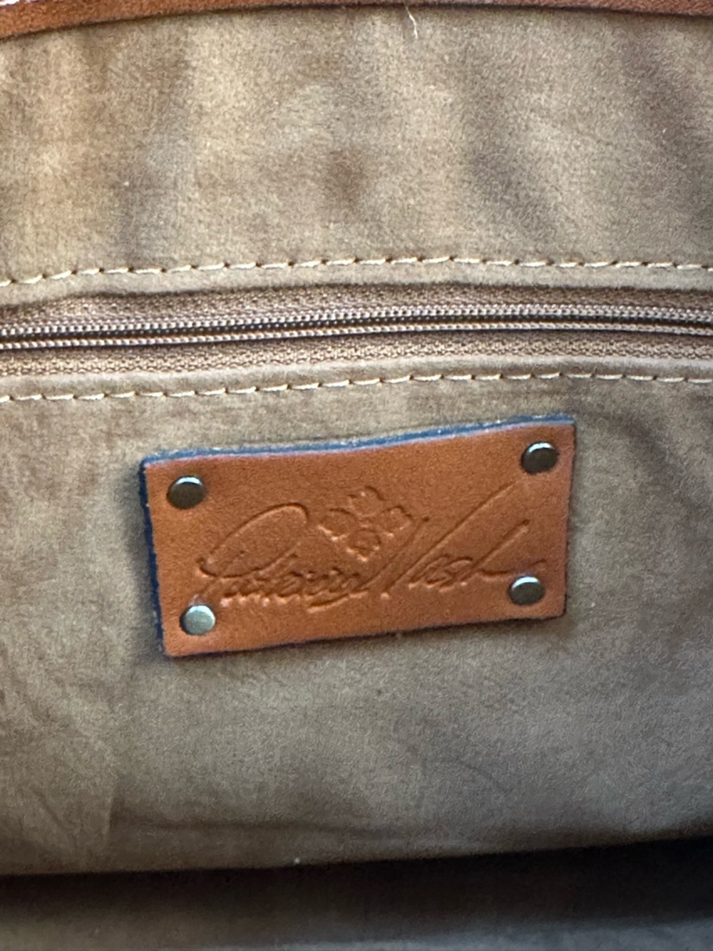 Patricia Nash Woven Leather Satchel - Tan Brown - Picture 7 of 9